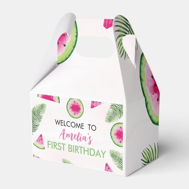 Summer Watermelon Birthday Favour Box (Front Side)