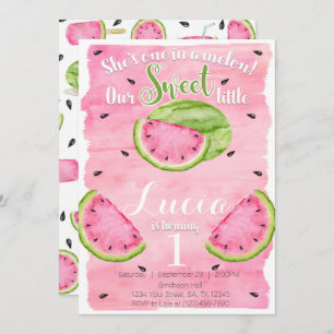 Summer Watermelon Birthday Party Invitation Invite