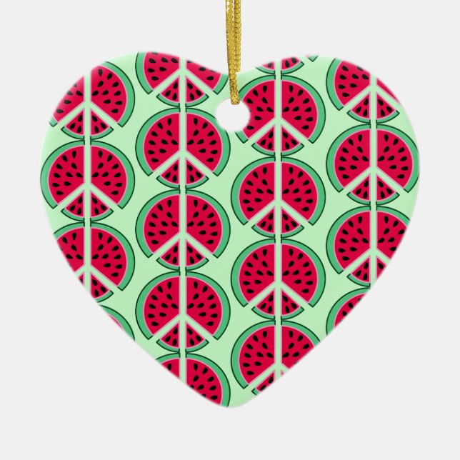 Summer Watermelon Ceramic Tree Decoration (Front)