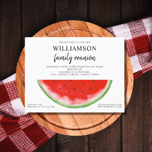 Summer Watermelon Family Reunion Invite Postcard