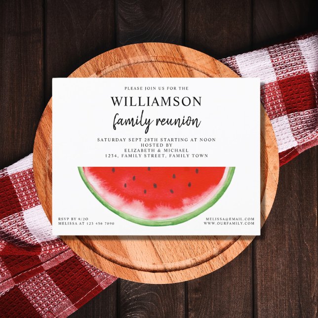 Summer Watermelon Family Reunion Invite Postcard (Creator Uploaded)