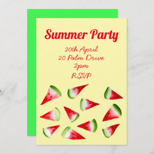 Summer watermelon fruit garden party  invitation