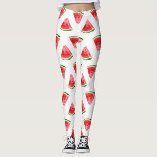 Summer watermelon fruit slice pattern leggings