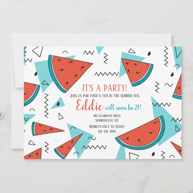 Summer Watermelon Invitations (Front)