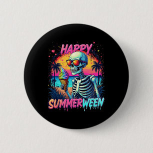 Summer Watermelon Jack-o-lantern Happy Summerween  6 Cm Round Badge