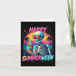 Summer Watermelon Jack-o-lantern Happy Summerween  Card