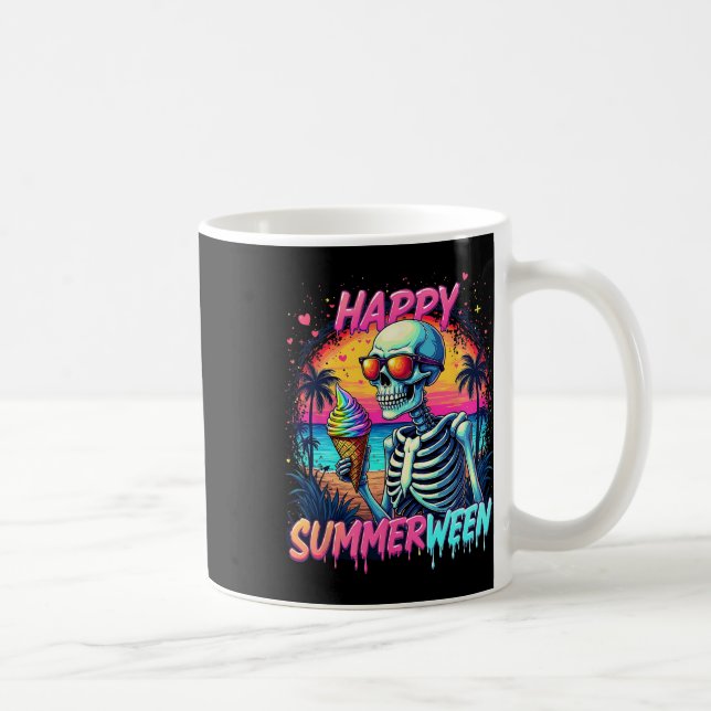 Summer Watermelon Jack-o-lantern Happy Summerween  Coffee Mug (Right)