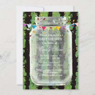 Summer Watermelon Mason Jar Baby Shower Invitation