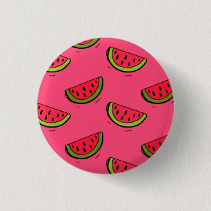 Summer Watermelon on Pink Pattern 3 Cm Round Badge