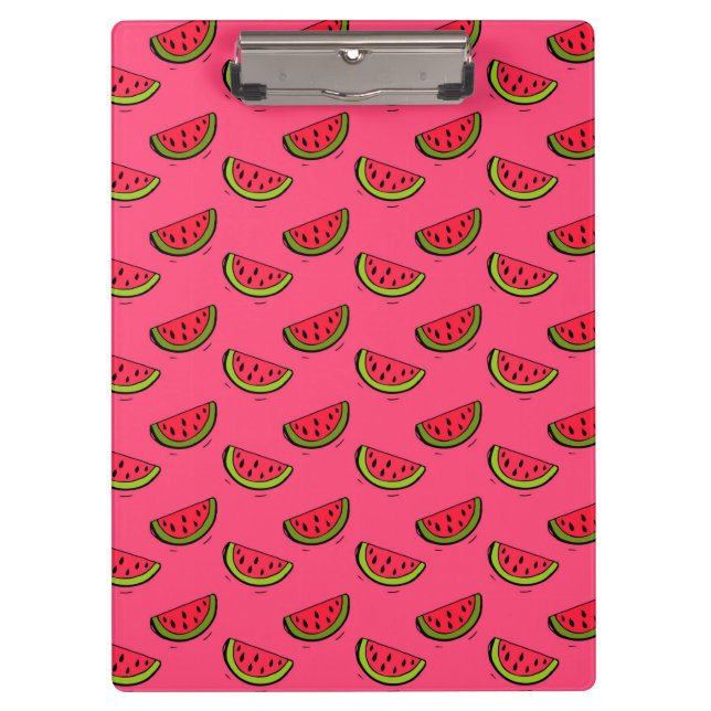 Summer Watermelon on Pink Pattern Clipboard (Front)