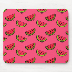 Summer Watermelon on Pink Pattern Mouse Mat