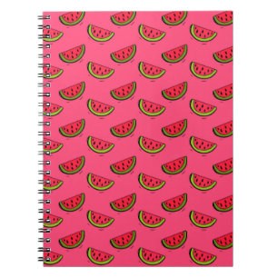 Summer Watermelon on Pink Pattern Notebook