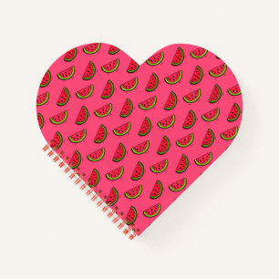 Summer Watermelon on Pink Pattern Notebook