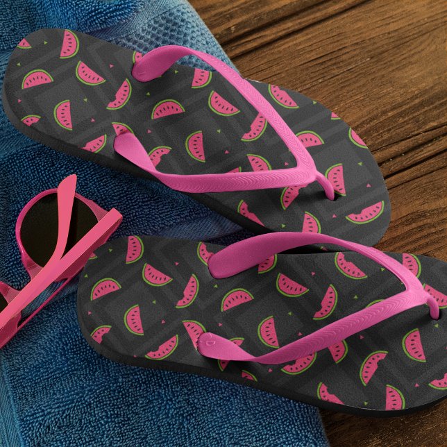 Summer Watermelon Patterned Flip Flops (Creator Uploaded)