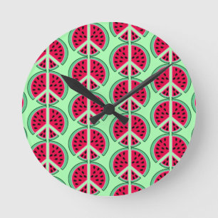 Summer Watermelon Round Clock