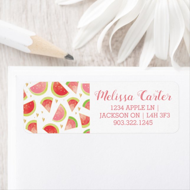 Summer Watermelon Slices & Gold Heart Pattern (Insitu)