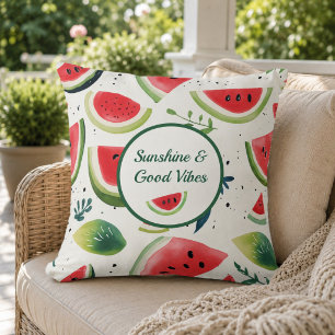 Summer Watermelon Throw Pillow