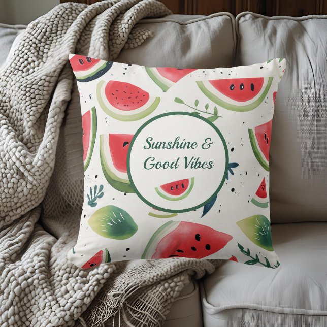 Summer Watermelon Throw Pillow (Creator Uploaded)