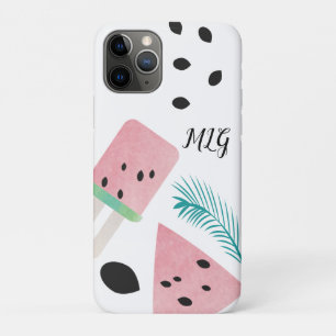 Summer Watermelon Tropical Leaf and Seeds iPhone 11 Pro Case