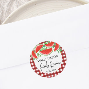 Summer Watermelons Family Reunion Classic Round Sticker