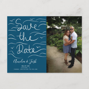 Summer Waves Beach Save the Date Photo Postcard