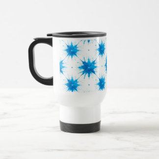 Summer Waves Blue Splashes Geometric Travel Mug 