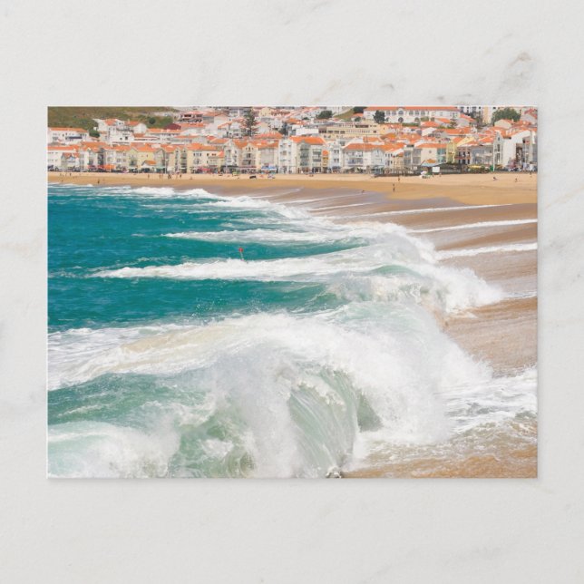 Summer waves in Nazare Postcard (Front)