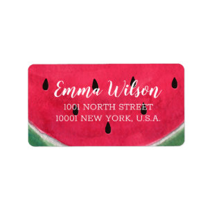 Summer Wedding Address Labels With Watermelon