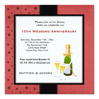  10th  Wedding  Anniversary  Invitations  Announcements  