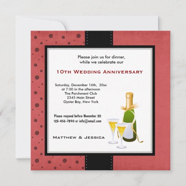 Summer Wedding Anniversary Invitation (Front)