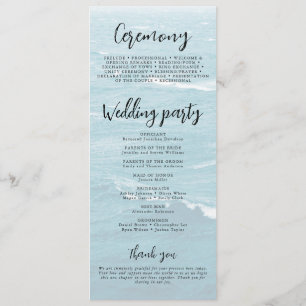 Summer wedding by the blue wavy sea ombre ocean programme