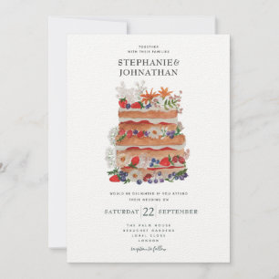 Summer Wedding Cake  Invitation
