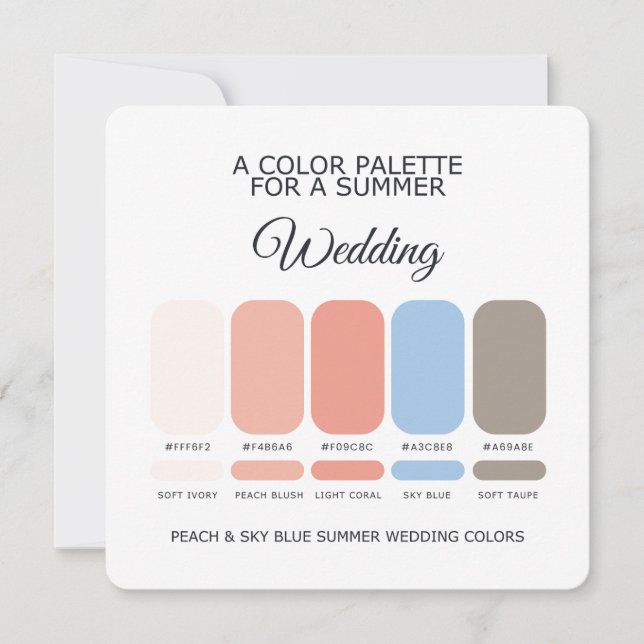 Summer Wedding Color Palette 2026 Card (Front)
