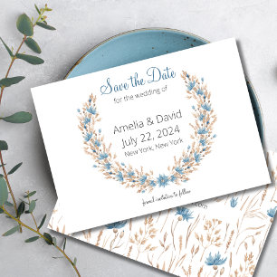 Summer Wedding Dried Grass Wreath Wedding Save The Date
