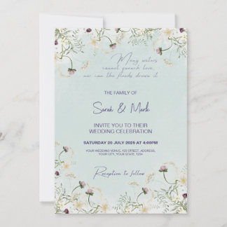 Summer Wedding Invitation: Floral, Song of Solomon Invitation