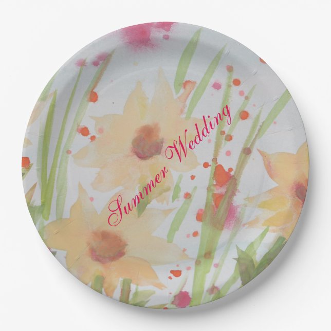 Summer Wedding Paper Plate (Front)