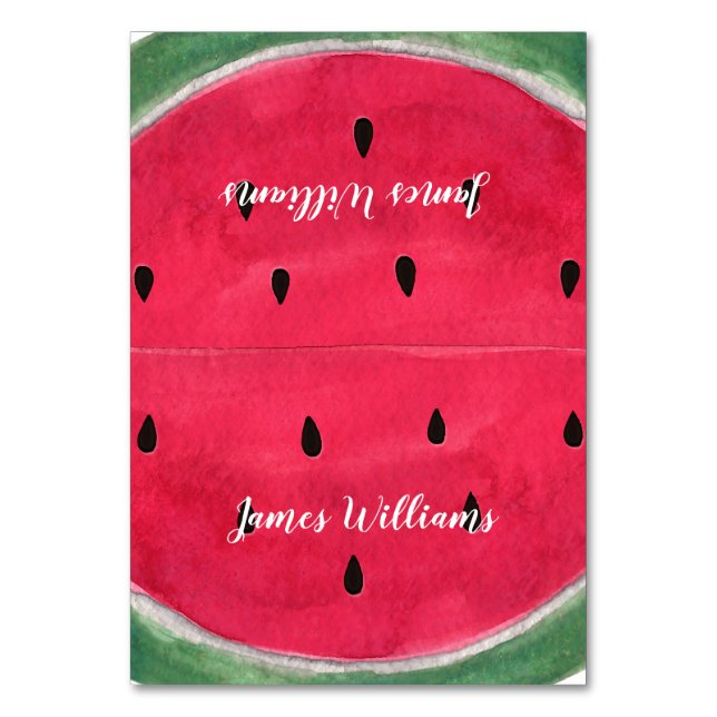 Summer Wedding Place Cards With Watermelon (Front)