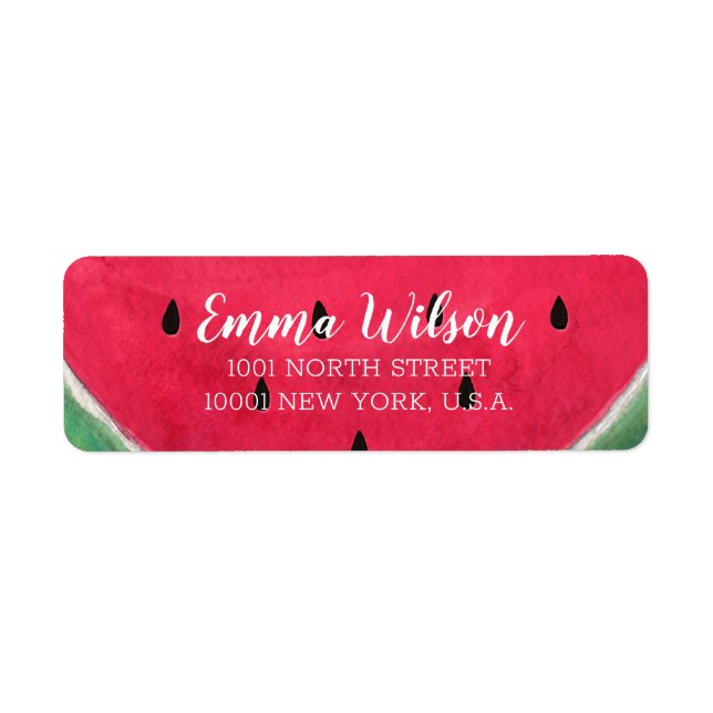 Summer Wedding Return Address Labels Watermelon (Front)