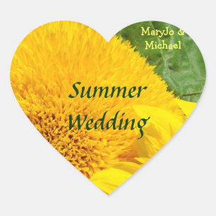 Summer Wedding seals Stickers Sunflowers flowers