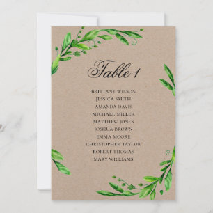 Summer wedding seating chart. Rustic table plan Invitation