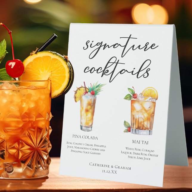 Summer Wedding Signature Cocktails Menu (Creator Uploaded)