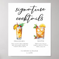 Summer Wedding Signature Cocktails Menu