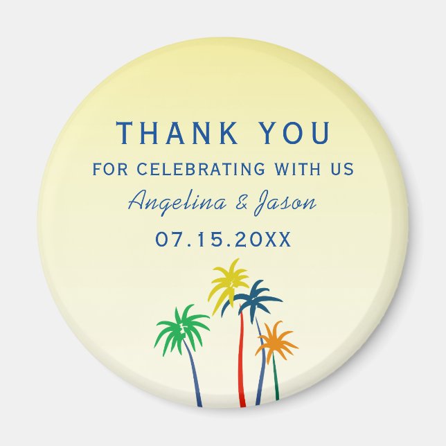 Summer Wedding Thank You Favor Magnet (Front)