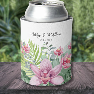 Summer Wedding Tropical Beach Can Cooler
