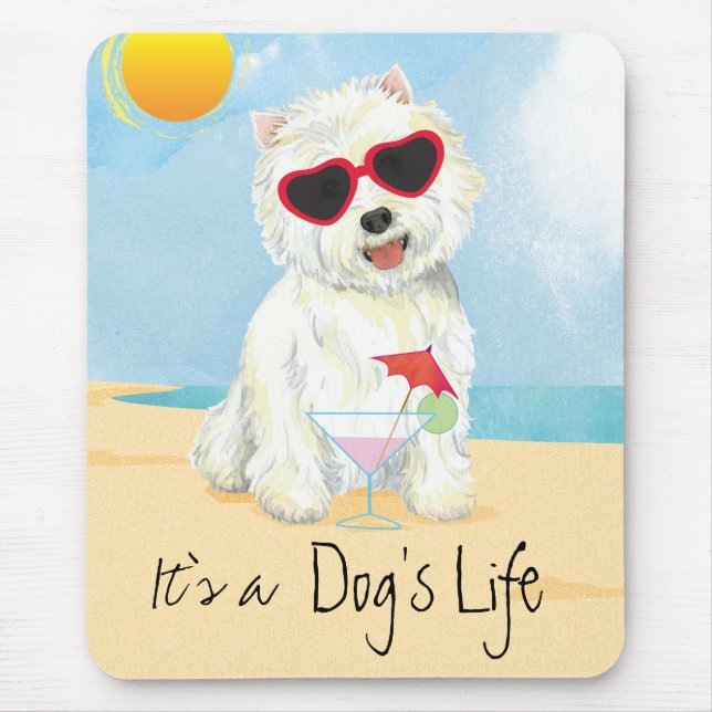 Summer Westie Mouse Mat (Front)