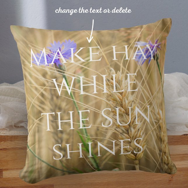 Summer wheat field with blue cornflowers throw pil cushion (Creator Uploaded)