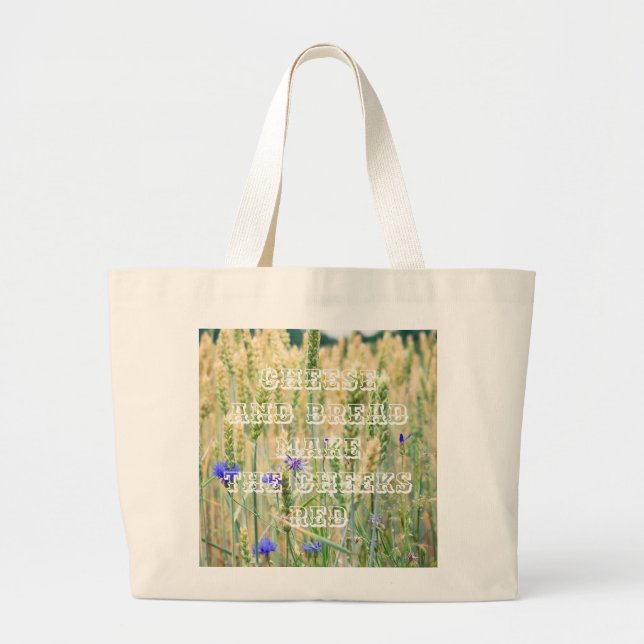 Summer wheat field with cornflowers large tote bag (Front)