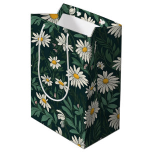 Summer White Daisy Meadow Medium Gift Bag