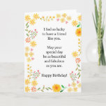 Summer Wild Flowers pretty best friend birthday Card<br><div class="desc">From silly jokes to serious romantic statements, MiKa Art Zazzle shop has something for everyone. Canadiana, Japanese gifts, jewellery, cases for electronic devices, fun buttons, mug cups, ornaments, cards and posters….. Please take some time and look around. You may even find something you didn’t know you wanted! I’m curious about...</div>