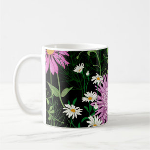 Summer Wild Flowers Seamless Sketch Coffee Mug
